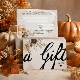Calabaza floral de otoño con caligrafía elegante