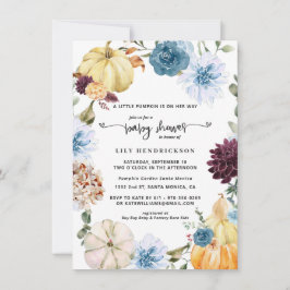 Calabaza floral elegante | Baby Shower de otoño