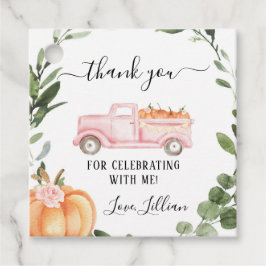 Calabaza floral Gracias Etiqueta