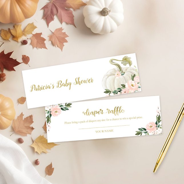 Calabaza Floral Rosa Caída Baby Shower Diaper Raff (Subido por el creador)