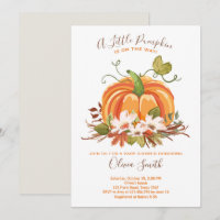 Calabaza Invitación a la ducha para bebés Otoño Ca