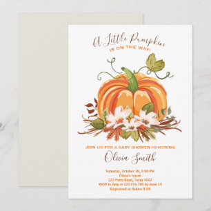 Calabaza Invitación a la ducha para bebés Otoño Ca