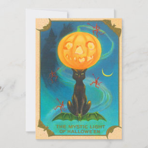 Calabaza Jack O Lantern de equilibrio de gato negr