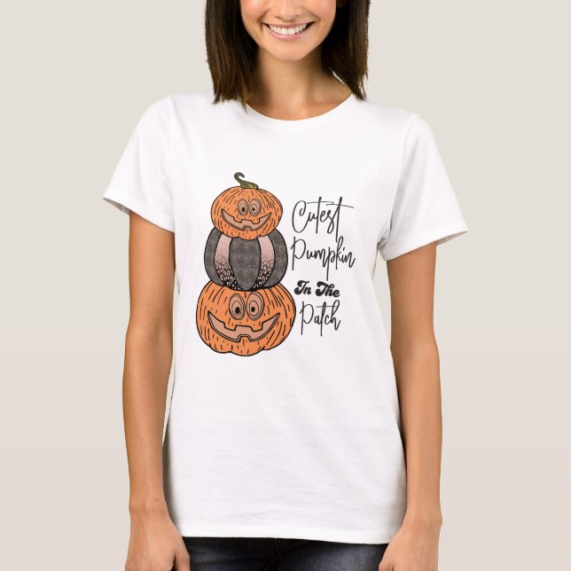 Calabaza más guapa en la camiseta de las mujeres d (Anverso)