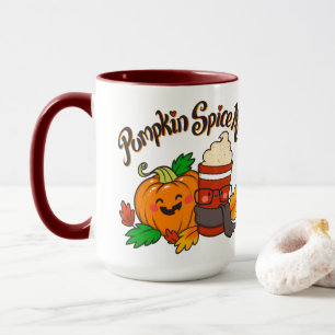 ¡Calabaza Me Spice! taza de café 15 oz rojo 