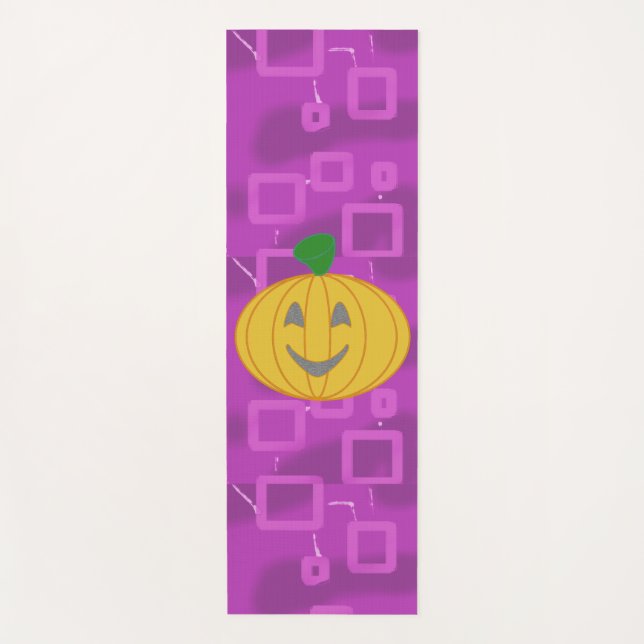 Calabaza moderna sobre la esterilla de yoga geomét (Anverso)