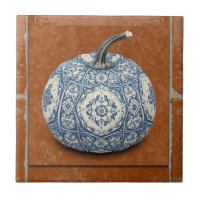 Calabaza naranja azulejo mosaico vintage a granel
