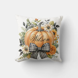 Calabaza Naranja de otoño con Cojín decorativo de 