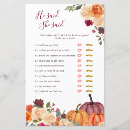 Calabaza naranja quemada Dijo que dijo tarjeta de 