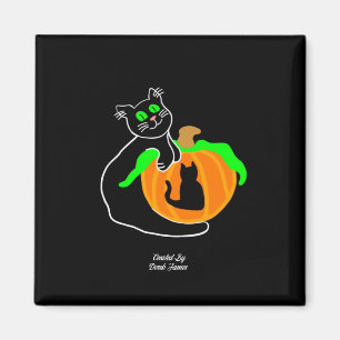 Calabaza negra para gato imán cuadrado de 2 pulgad