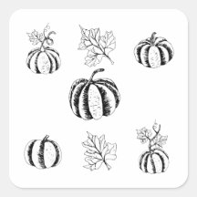 Calabaza Negra para Halloween Pegatina