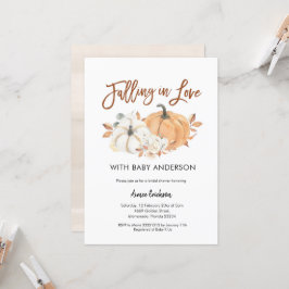 Calabaza otoñal cayendo en el amor Invitación de B
