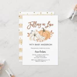 Calabaza otoñal cayendo en el amor Invitación de B