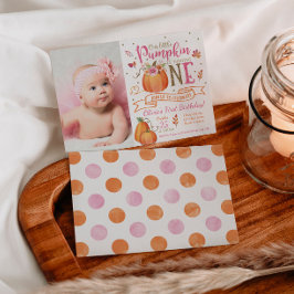 Calabaza otoñal Invitación al primer cumpleaños