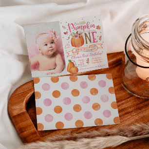 Calabaza otoñal Invitación al primer cumpleaños