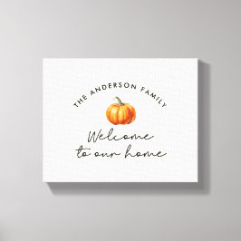 Calabaza otoño bienvenida a nuestra decoración de