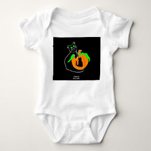 Calabaza para gato negro Bebé Jersey Bodysuit