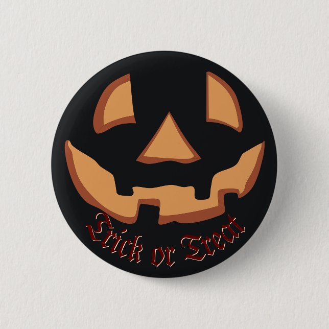Calabaza para Halloween con botón negro (Anverso)