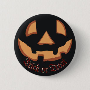 Calabaza para Halloween con botón negro