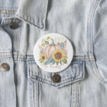 Calabaza pastel y botón floral boho personalizado