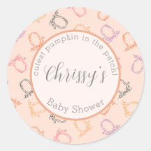 Calabaza Pegatina redonda Cutest en el parche