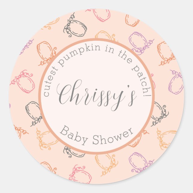 Calabaza Pegatina redonda Cutest en el parche (Anverso)