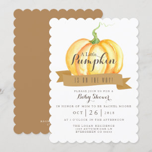 Calabaza pequeña   Acuarela   Invitación de Baby S