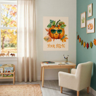 Calabaza Personalizada Lindo Póster de Otoño para