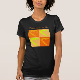 Calabaza picada con la camiseta del corazón de amo