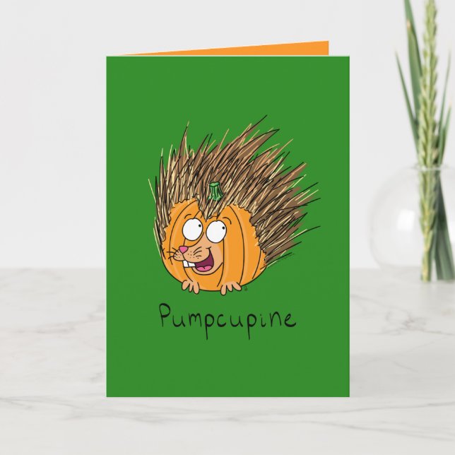 Calabaza Porcupine - Graciosa tarjeta de saludo de (Anverso)