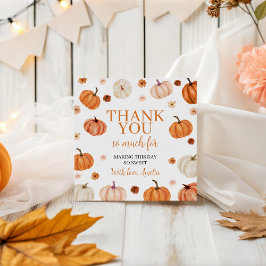 Calabaza Primer Cumpleaños etiqueta de agradecimie