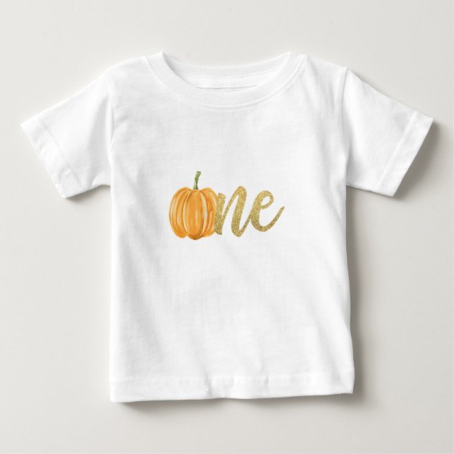 Calabaza Primer Cumpleaños Una Camisa (Anverso)
