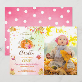 Calabaza Primera invitación de cumpleaños Otoño Ca