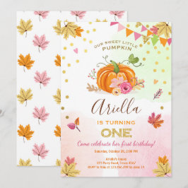 Calabaza Primera invitación de cumpleaños Otoño Ca