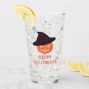 Calabaza Retro Glass "Happy Halloween" - Vintage