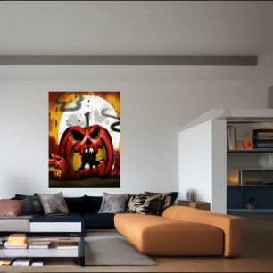 Calabaza roja furiosa   Poster de arte de IA