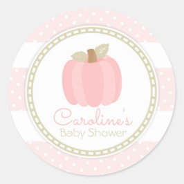 Calabaza rosa Caída Bebé Chica Ducha Pegatina redo