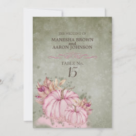 Calabaza rosa cosecha - Tarjeta de mesa plana