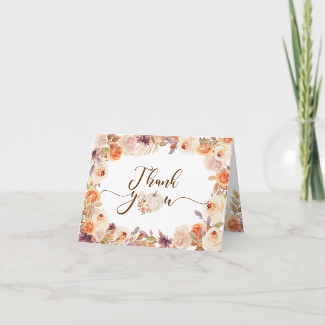 Calabaza Rústica Caída Maravillosa Tarjeta plegada (Anverso)