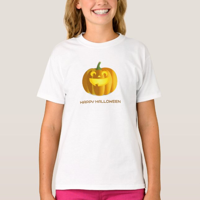 Calabaza sonriente Feliz Camiseta Halloween (Anverso)