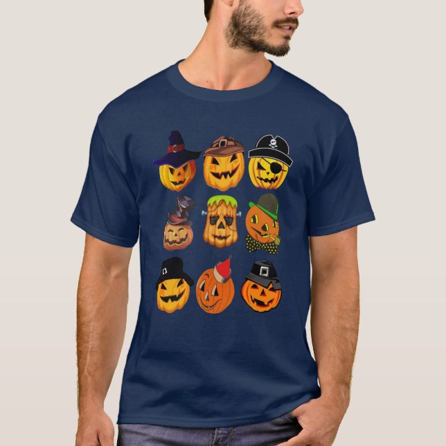 Calabaza tallando camiseta de Halloween espumoso t (Anverso)