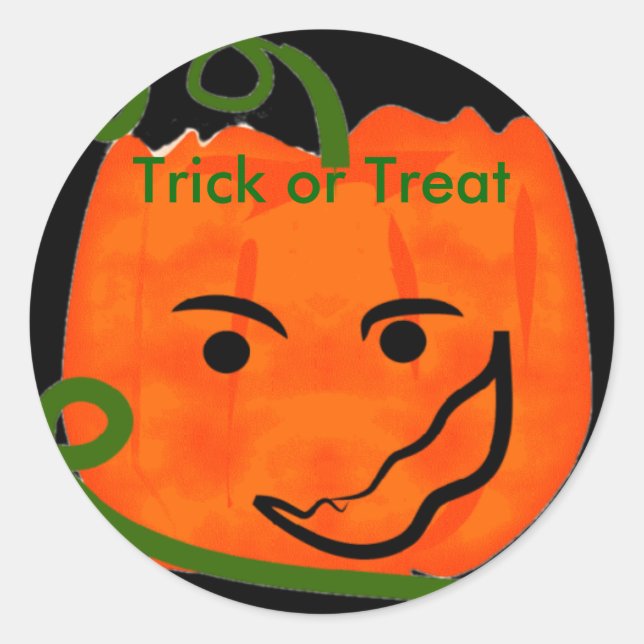 Calabaza, truco o tratamiento, pegatinas (Anverso)