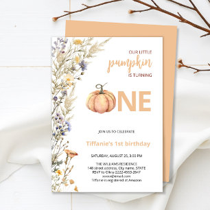Calabaza una invitación al primer cumpleaños de ot