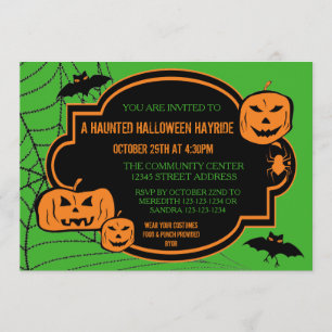 Calabaza verde/Naranja enmarcada - Invitación de H