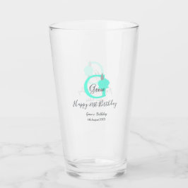 Calabaza verde otoño cumpleaños 21ª gris pastel