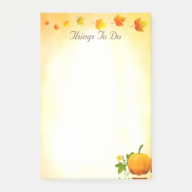 Calabaza y caída deja cosas que hacer notas poster (Anverso)