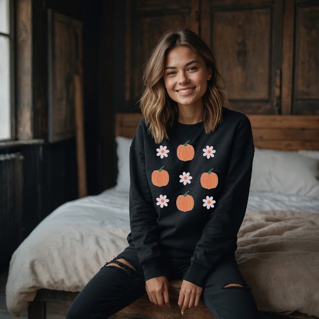 calabaza y flores en sudadera de otoño (Subido por el creador)