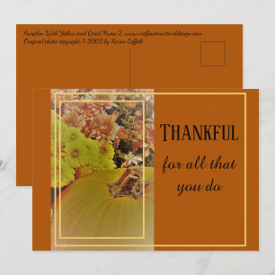 Calabaza Y Mamáes Postales De 2 / Gracias / 5" x 7