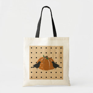Calabaza y puntos de polka en la bolsa de la tota