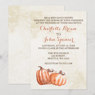 calabazas acuarelas otoño cosecha invitaciones de 
